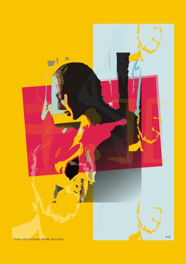 Arts numériques intitulée "Ombre d'Eros" par Toufik Hadibi, Œuvre d'art originale, Peinture numérique