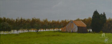 Peinture intitulée "petite ferme" par Serge Toulgoat, Œuvre d'art originale, Acrylique