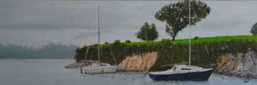 Peinture intitulée "2 bateaux" par Serge Toulgoat, Œuvre d'art originale, Acrylique Monté sur Châssis en bois