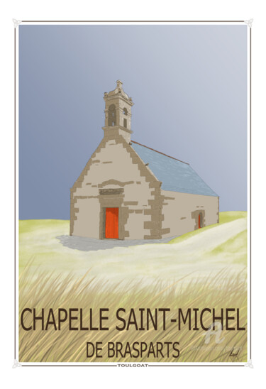 Digitale Kunst getiteld "Chapelle st Michel…" door Serge Toulgoat, Origineel Kunstwerk, Digitaal Schilderwerk