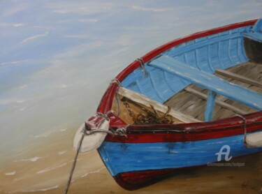 Peinture intitulée "barque" par Serge Toulgoat, Œuvre d'art originale