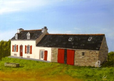 Painting titled "maison (commande)" by Serge Toulgoat, Original Artwork