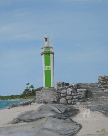 Peinture intitulée "phare du coq bénodet" par Serge Toulgoat, Œuvre d'art originale