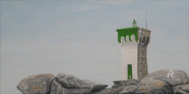 Peinture intitulée "trevignon phare" par Serge Toulgoat, Œuvre d'art originale, Acrylique Monté sur Châssis en bois