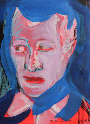 Painting titled "Portrait de monsieur" by Toumire, Original Artwork, Acrylic