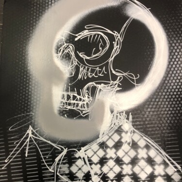 绘画 标题为“TÊTE DE MORT 1” 由Toumire, 原创艺术品, 丙烯 安装在其他刚性面板上