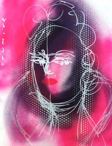 Peinture intitulée "Femme en manteau de…" par Toumire, Œuvre d'art originale, Bombe aérosol