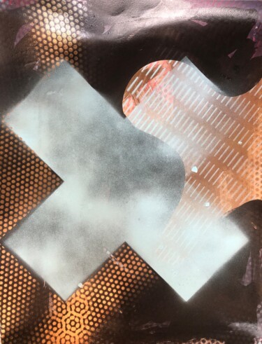 Картина под названием "Croix 1" - Toumire, Подлинное произведение искусства, Рисунок распылителем краски