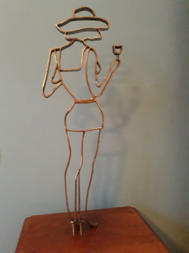 Sculpture titled "A ma Femme" by Alain Tourette, Original Artwork, Metals