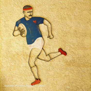 Sculpture intitulée "Rugbyman" par Alain Tourette, Œuvre d'art originale, Métaux