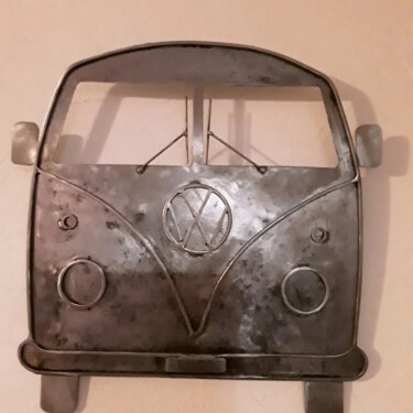 Sculpture titled "Combi vw" by Alain Tourette, Original Artwork, Metals