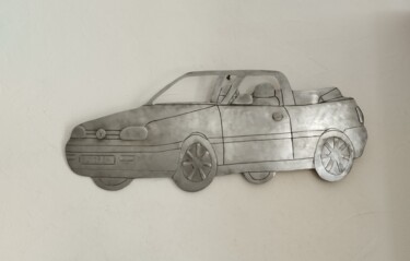 Scultura intitolato "VW Golf 2 cabriolet" da Alain Tourette, Opera d'arte originale, Metalli