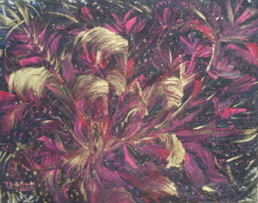 Pittura intitolato "wildflower" da Touria Echcherki, Opera d'arte originale, Olio