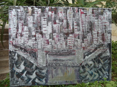 Peinture intitulée "the big city" par Touria Echcherki, Œuvre d'art originale, Huile