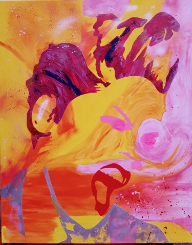 Malerei mit dem Titel "Cri d'amour !" von Carole Tournier, Original-Kunstwerk, Acryl