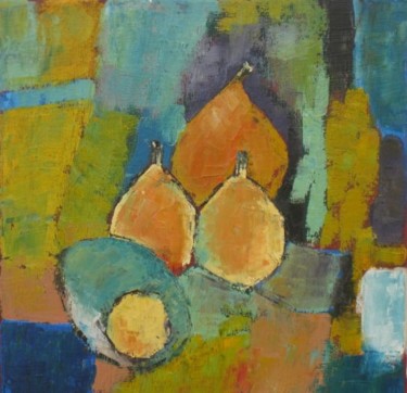 Peinture intitulée "Poires d' automne" par Jean Toussaint, Œuvre d'art originale