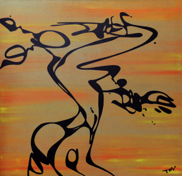 Painting titled "Waouw!" by Tov, Original Artwork, Oil Mounted on Wood Stretcher frame