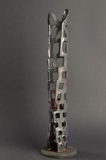 Sculpture titled "Tower Frame Building" by Katalin Tovolgyi, Original Artwork, Ceramics