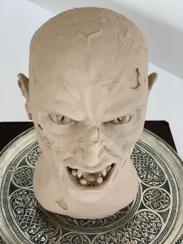 Skulptur mit dem Titel "Zombie" von Emrah Yıldırım Instagram: Emrahxtoxic, Original-Kunstwerk, Keramik