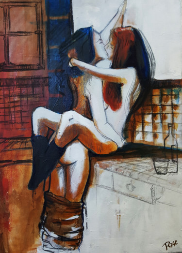 Peinture intitulée "Saffic love" par Cesar Aguilar (Raçe), Œuvre d'art originale, Autre