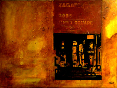 Painting titled "Times Square NYC" by Cesar Aguilar (Raçe), Original Artwork