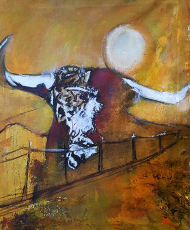 Картина под названием "Piel de Toro" - Cesar Aguilar (Raçe), Подлинное произведение искусства, Масло