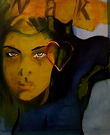 Malerei mit dem Titel "Eve in the earth" von Cesar Aguilar (Raçe), Original-Kunstwerk, Öl