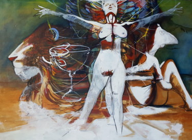 Pintura titulada "The queen of glasses" por Cesar Aguilar (Raçe), Obra de arte original, Acrílico