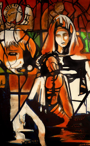 Pintura titulada "Madonna et salve" por Cesar Aguilar (Raçe), Obra de arte original, Acrílico