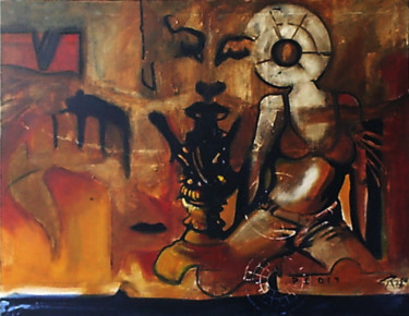 Pintura titulada "madonna vs king" por Cesar Aguilar (Raçe), Obra de arte original, Acrílico