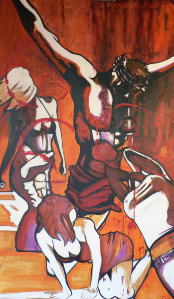 Pintura titulada "saturday Christ" por Cesar Aguilar (Raçe), Obra de arte original