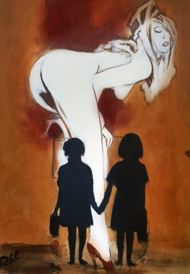 Painting titled "After school" by Cesar Aguilar (Raçe), Original Artwork, Acrylic