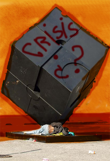 Digital Arts titled "crisis  what crisis?" by Cesar Aguilar (Raçe), Original Artwork, 2D Digital Work