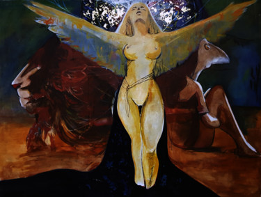 Painting titled "Oh my Goddess" by Cesar Aguilar (Raçe), Original Artwork, Acrylic