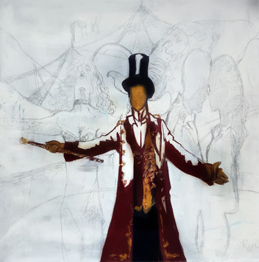 Ζωγραφική με τίτλο "circus" από Cesar Aguilar (Raçe), Αυθεντικά έργα τέχνης, Ακρυλικό