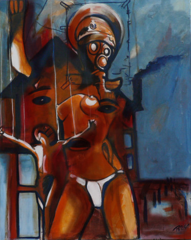 Painting titled "industry" by Cesar Aguilar (Raçe), Original Artwork, Acrylic