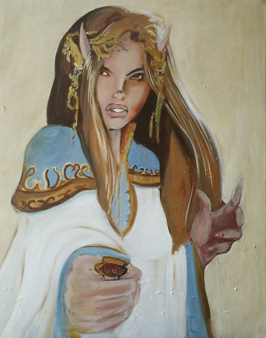 Malerei mit dem Titel "the sorcerer" von Cesar Aguilar (Raçe), Original-Kunstwerk, Acryl