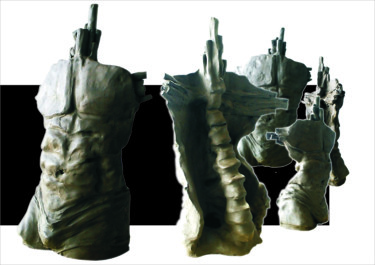 Sculptuur getiteld "trasformazione dell…" door Cesar Aguilar (Raçe), Origineel Kunstwerk, Terra cotta