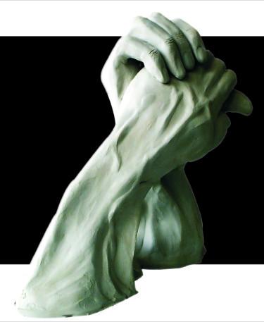 Skulptur mit dem Titel "artist´s hands" von Cesar Aguilar (Raçe), Original-Kunstwerk, Terra cotta