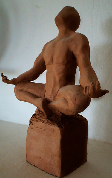 Skulptur mit dem Titel "llum" von Cesar Aguilar (Raçe), Original-Kunstwerk, Keramik