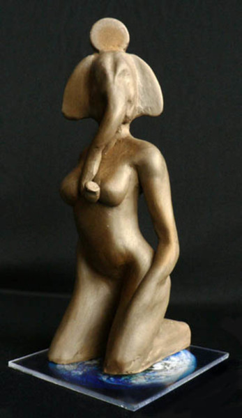 Rzeźba zatytułowany „Afrika” autorstwa Cesar Aguilar (Raçe), Oryginalna praca, Ceramika