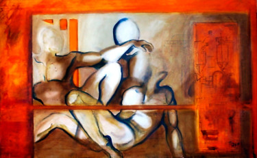 Painting titled "la naissance d'idées" by Cesar Aguilar (Raçe), Original Artwork, Acrylic