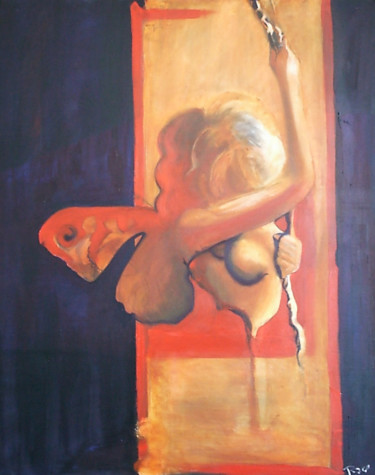 Peinture intitulée "Buterfly" par Cesar Aguilar (Raçe), Œuvre d'art originale, Acrylique