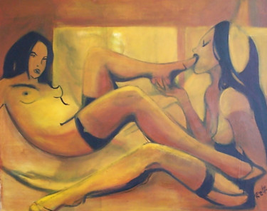 Painting titled ""L" whtih love" by Cesar Aguilar (Raçe), Original Artwork, Acrylic
