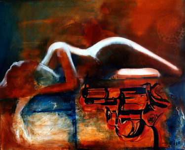 Painting titled "guns love" by Cesar Aguilar (Raçe), Original Artwork, Airbrush