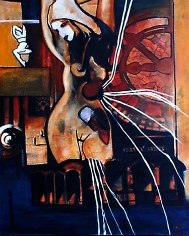 Painting titled "Sandglass" by Cesar Aguilar (Raçe), Original Artwork, Acrylic