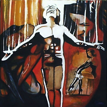 Peinture intitulée "burlesque" par Cesar Aguilar (Raçe), Œuvre d'art originale, Acrylique