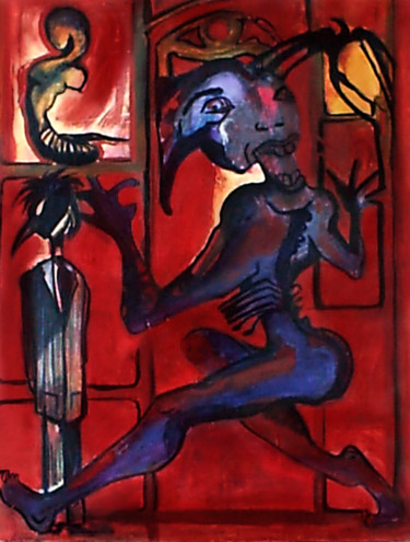 Painting titled "faust" by Cesar Aguilar (Raçe), Original Artwork