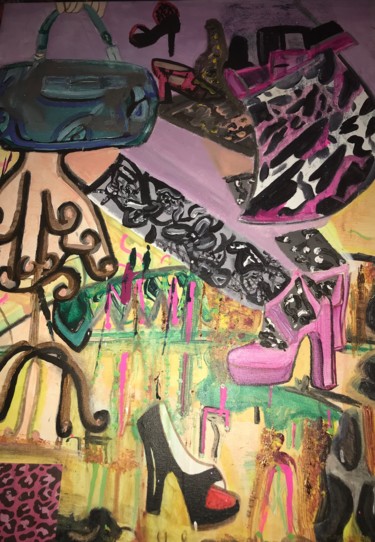 Painting titled "High Fashion Collag…" by Tracie Lauren, Original Artwork, Acrylic