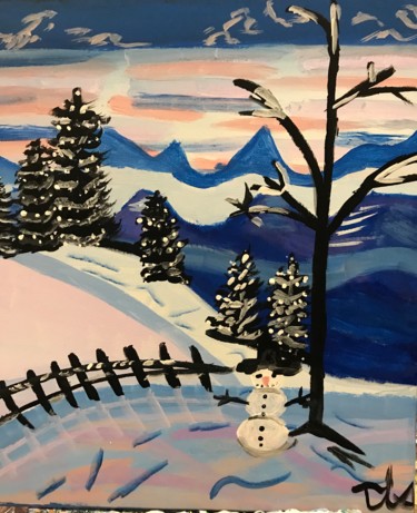 Painting titled "Winter Wonderland .…" by Tracie Lauren, Original Artwork, Acrylic